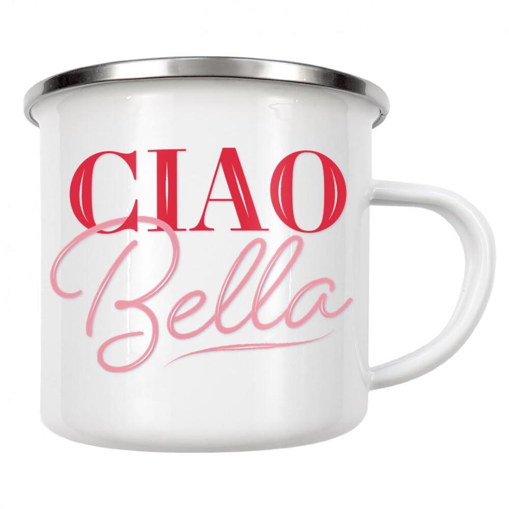 Emaille Tasse "Ciao, Bella" artboxONE - Typografie,Liebe,Lustig