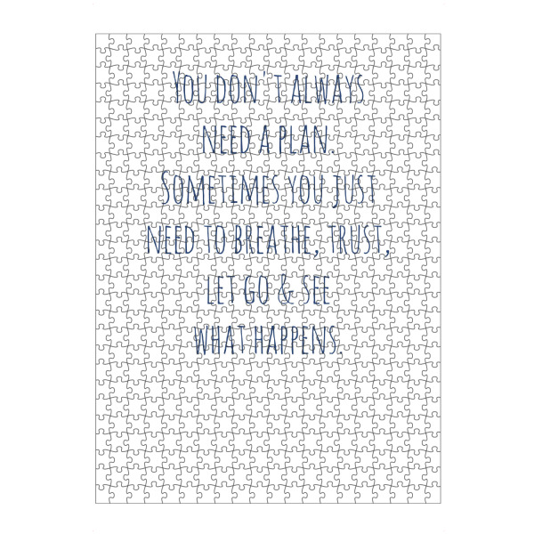 artboxONE Puzzle "Don't need a plan" artboxONE - Typografie,Natur,Reise