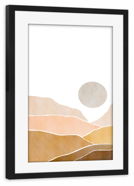 Poster mit Rahmen schwarz "Abstract Landscape Painting" artboxONE - Natur,Abstrakt