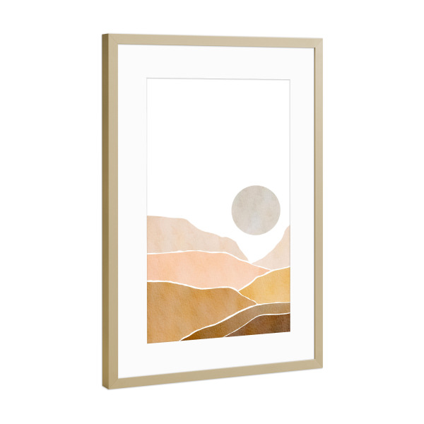 Poster mit Rahmen Gold "Abstract Landscape Painting" artboxONE - Natur,Abstrakt