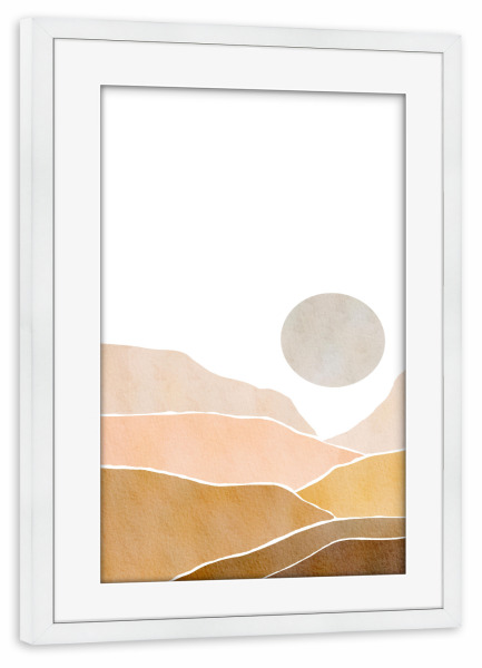 Poster mit Rahmen weiß "Abstract Landscape Painting" artboxONE - Natur,Abstrakt