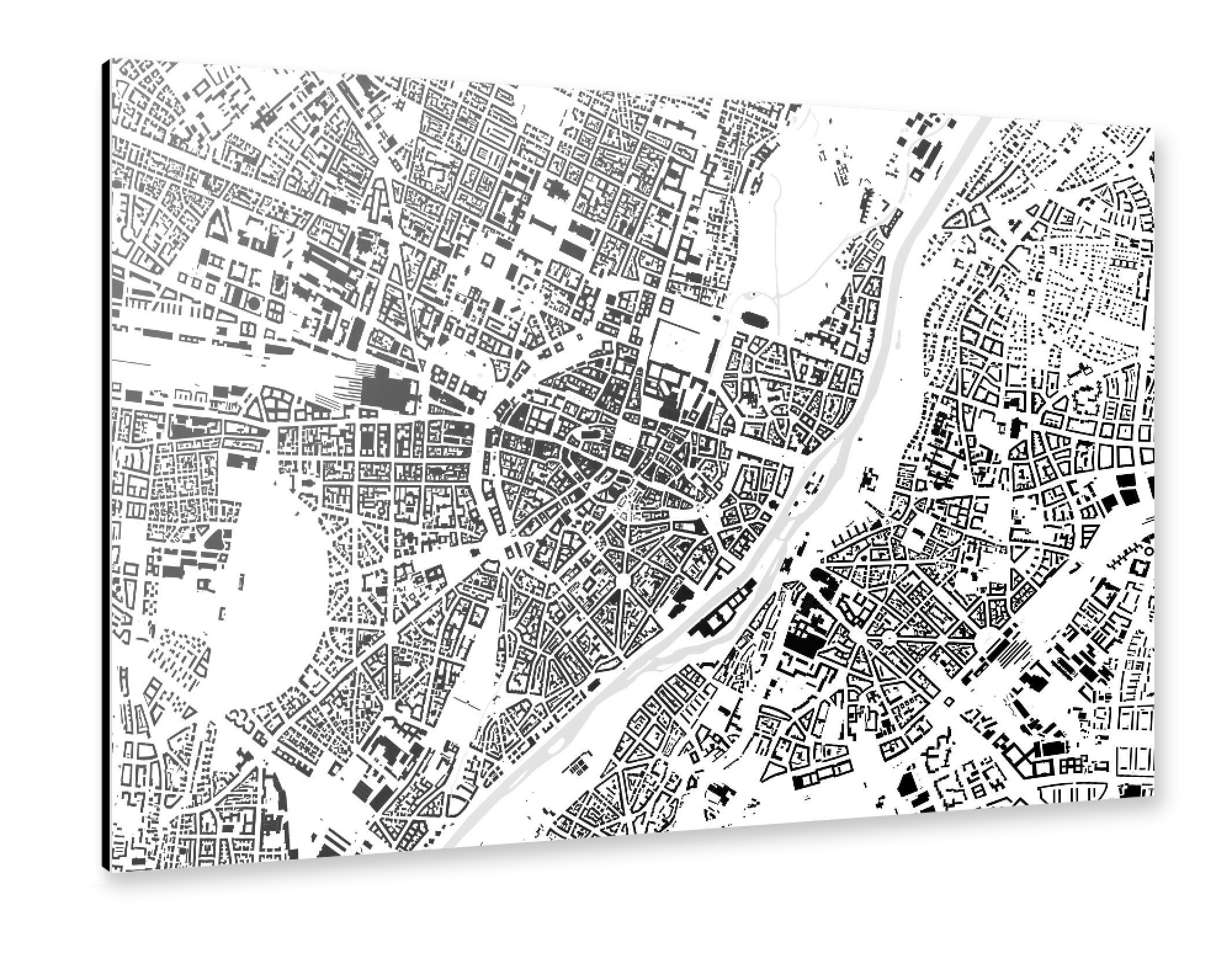 Alu-Dibond "Munich building footprints" 75x50 cm artboxONE