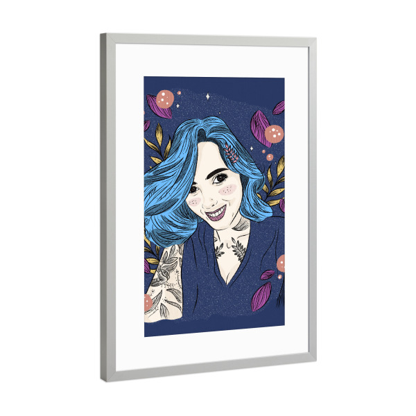 Poster mit Rahmen Silber "Julie Fay" artboxONE - Floral,Menschen,Fashion