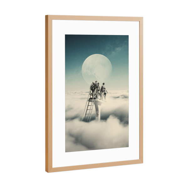 Poster mit Rahmen Kupfer "Dive at own risk" artboxONE - Menschen,Sport,Galaxy