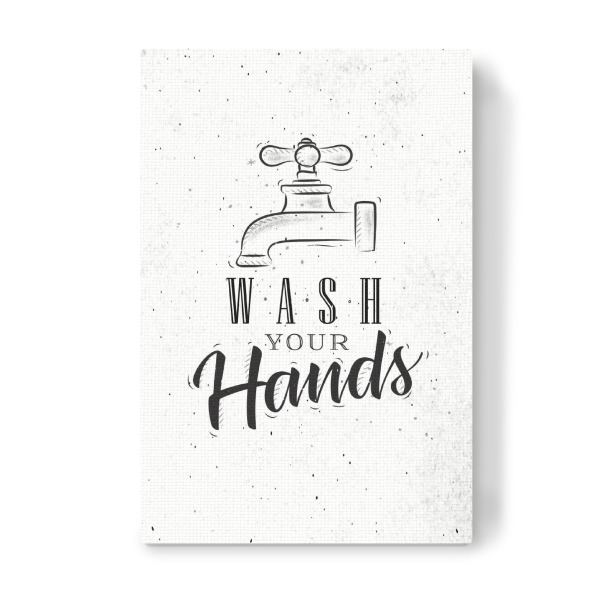 Leinwandbild "Bathroom faucet graphic" artboxONE - Typografie,Für Kinder,Für Mama,Für Papa