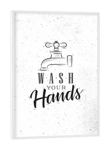 Poster mit weißem Rahmen "Bathroom faucet graphic" artboxONE - Typografie,Für Kinder,Für Mama,Für Papa
