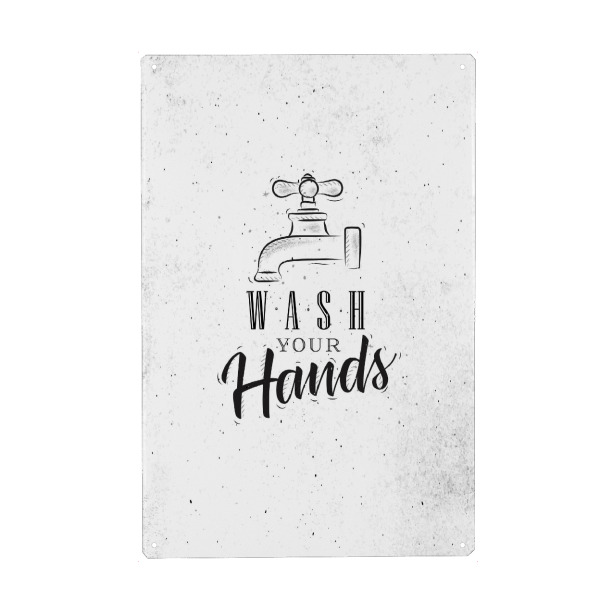 Metall Poster "Bathroom faucet graphic" artboxONE - Typografie,Für Kinder,Für Mama,Für Papa