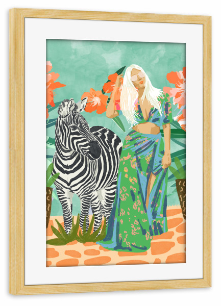 Poster mit Rahmen kiefer "Never Change Your Stripes" artboxONE - Natur,Tiere,Menschen