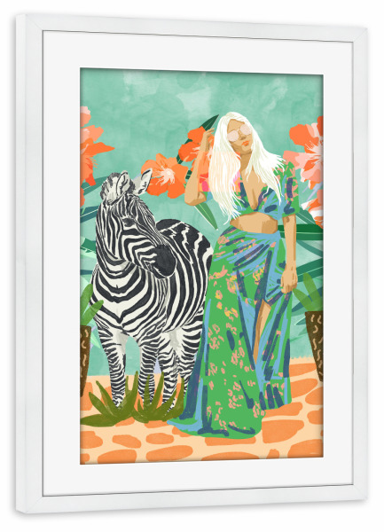 Poster mit Rahmen weiß "Never Change Your Stripes" artboxONE - Natur,Tiere,Menschen