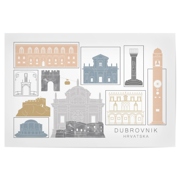 Poster 30x20 cm "Dubrovnik skyline earth" artboxONE - Städte,Reise,Architektur