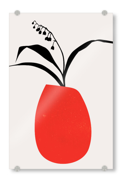 Acrylglasbild "Red Water Lilies" artboxONE - Natur,Floral,Abstrakt - Lillien,Blumen,Vase,Flowers,Floral,Nature,Natur,Abstract,Abstrakt,Minimal