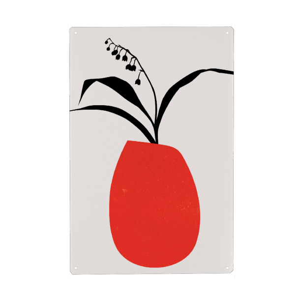 Metall Poster "Red Water Lilies" artboxONE - Natur,Floral,Abstrakt - Lillien,Blumen,Vase,Flowers,Floral,Nature,Natur,Abstract,Abstrakt,Minimal