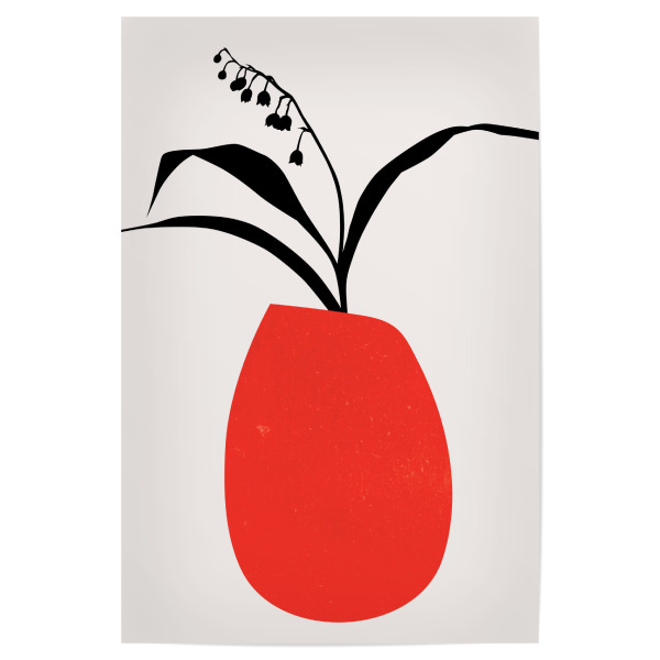 Poster "Red Water Lilies" artboxONE - Natur,Floral,Abstrakt - Lillien,Blumen,Vase,Flowers,Floral,Nature,Natur,Abstract,Abstrakt,Minimal