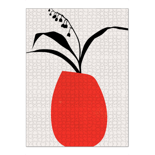Puzzle Ravensburger "Red Water Lilies" artboxONE - Natur,Floral,Abstrakt - Lillien,Blumen,Vase,Flowers,Floral,Nature,Natur,Abstract,Abstrakt,Minimal