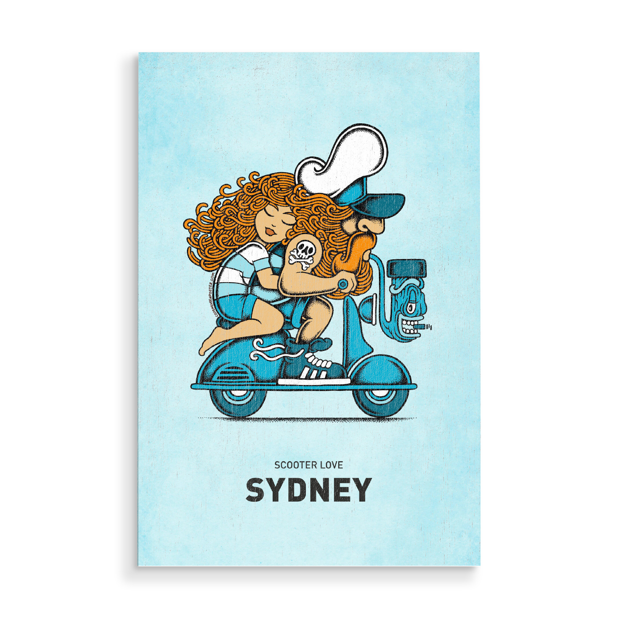 Holzbild "Sydney Scooter Love" artboxONE - Reise,Liebe,Städte / Sydney,Lustig