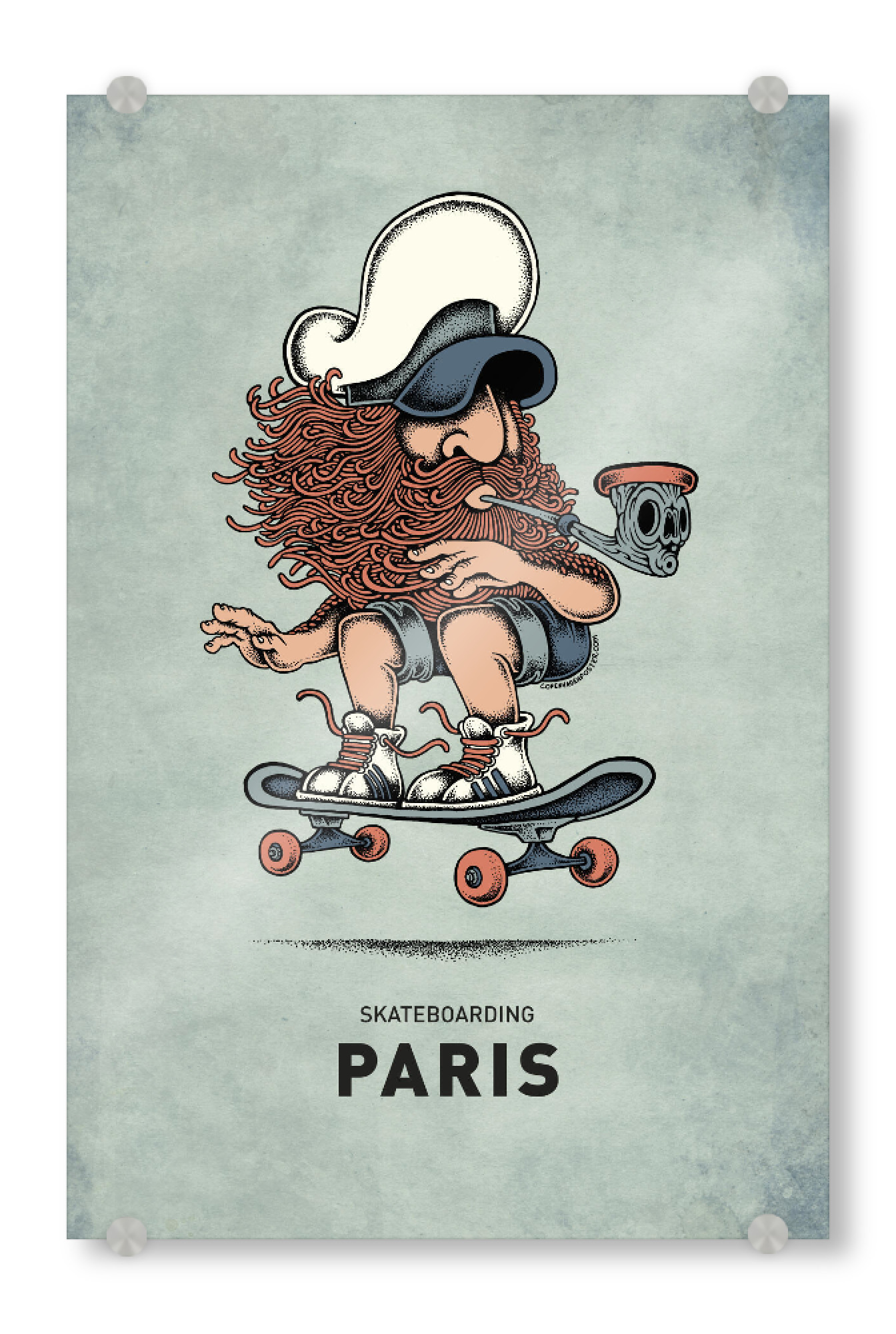 Acrylglasbild "Paris Skateboard" artboxONE - Städte,Reise,Städte / Paris,Streetart,Lustig