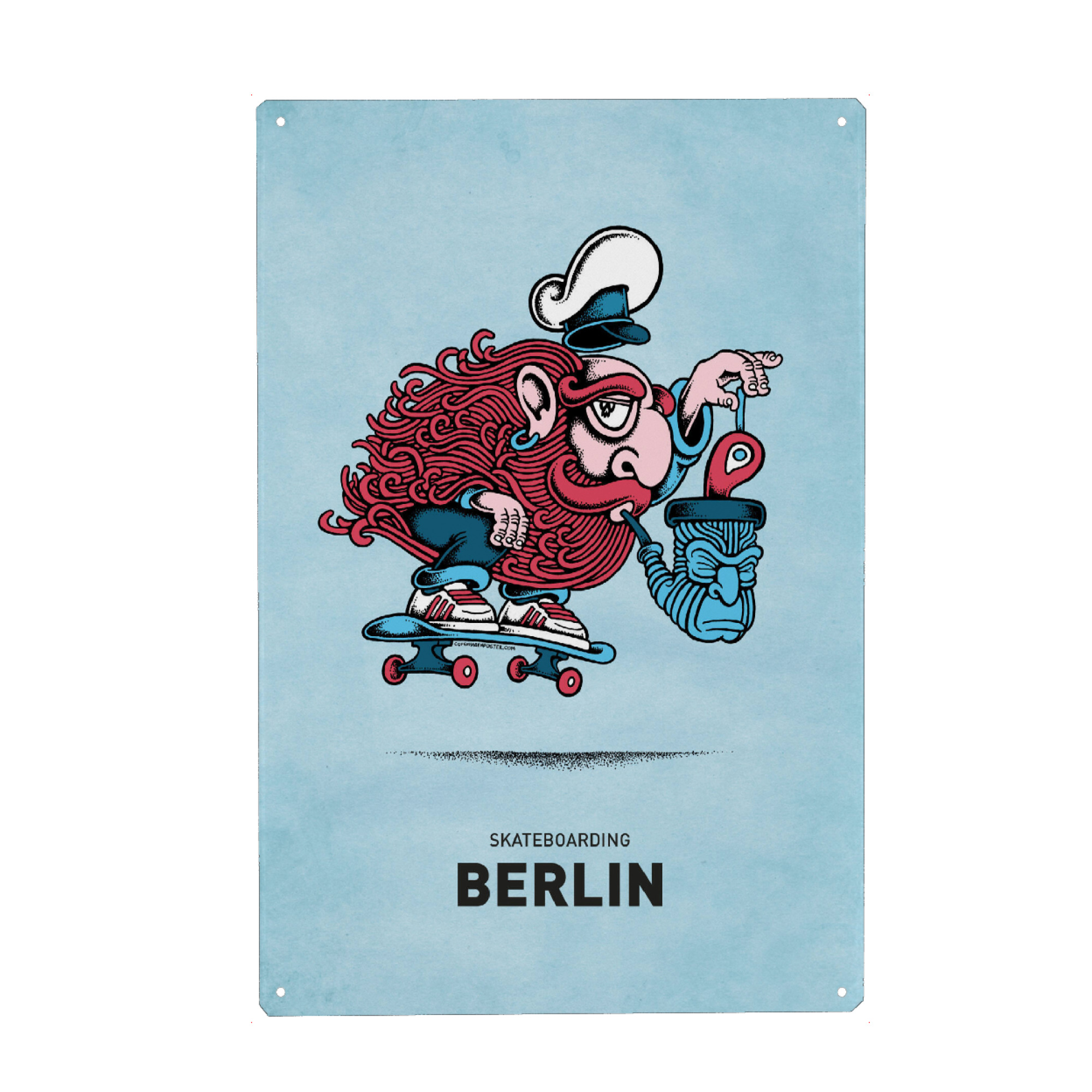 Holzbild "Berlin Skateboard Pipe" artboxONE - Städte,Städte / Berlin,Reise,Streetart,Lustig