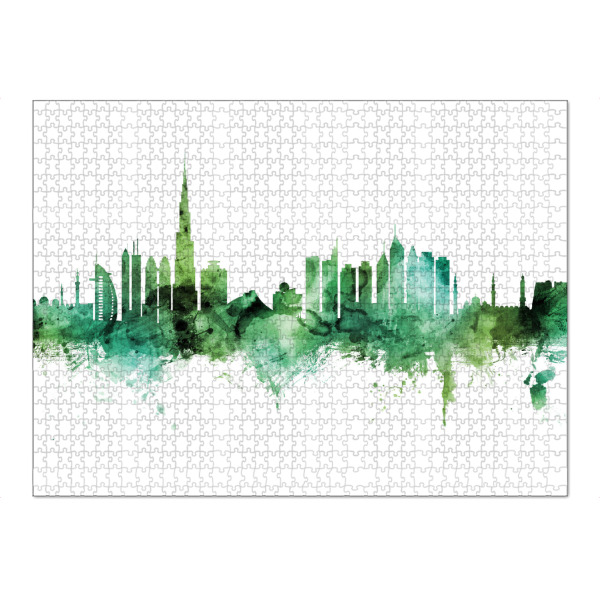 Puzzle Ravensburger "Dubai Skyline Green" artboxONE - Städte,Städte / Dubai
