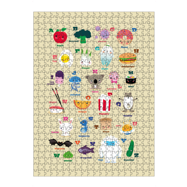artboxONE Puzzle "Kinderzimmerbild Kawaii Alphabet" artboxONE - Für Kinder,Tiere,Essen & Trinken,Buchstaben,Lustig