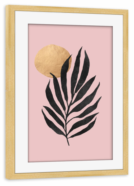 Poster mit Rahmen kiefer "ROSE Blatt Toll" artboxONE - Natur,Abstrakt