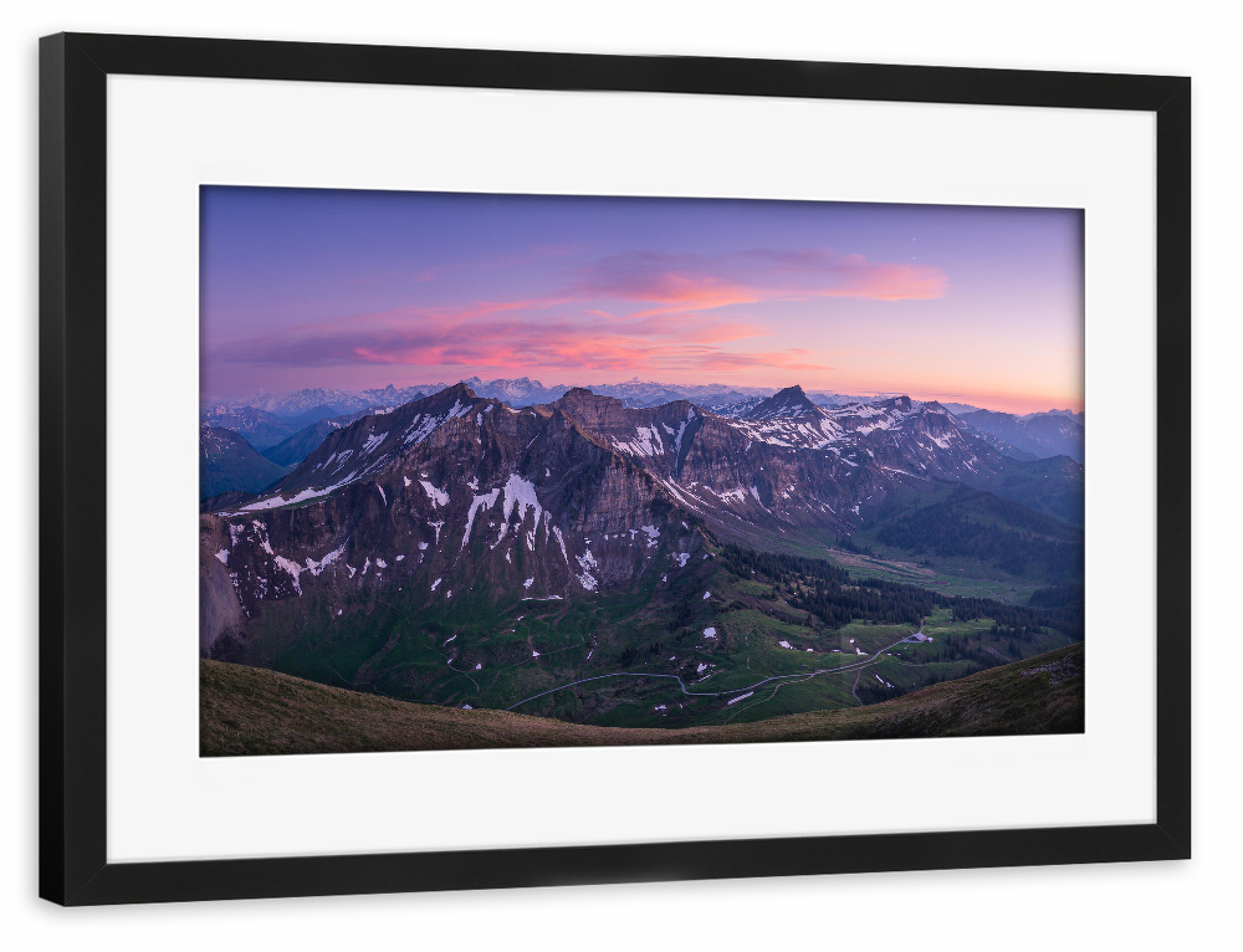 Poster mit Rahmen schwarz "Alpines Panorama" artboxONE - Natur,Reise