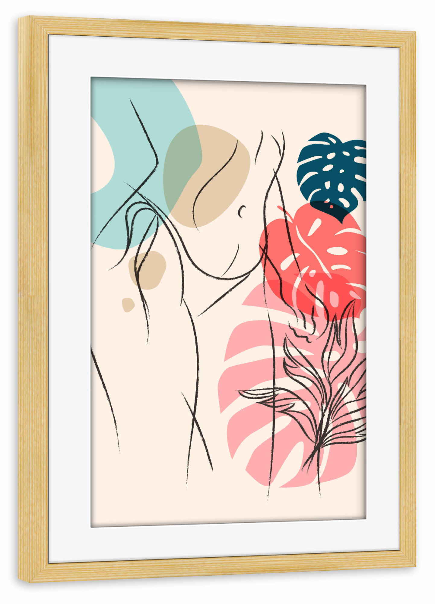 Poster mit Rahmen kiefer "Beach Girl Fabi" artboxONE - Natur,Abstrakt,Menschen
