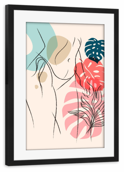 Poster mit Rahmen schwarz "Beach Girl Fabi" artboxONE - Natur,Abstrakt,Menschen