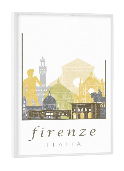 Poster mit weißem Rahmen "Florence skyline desert" artboxONE - Städte,Architektur