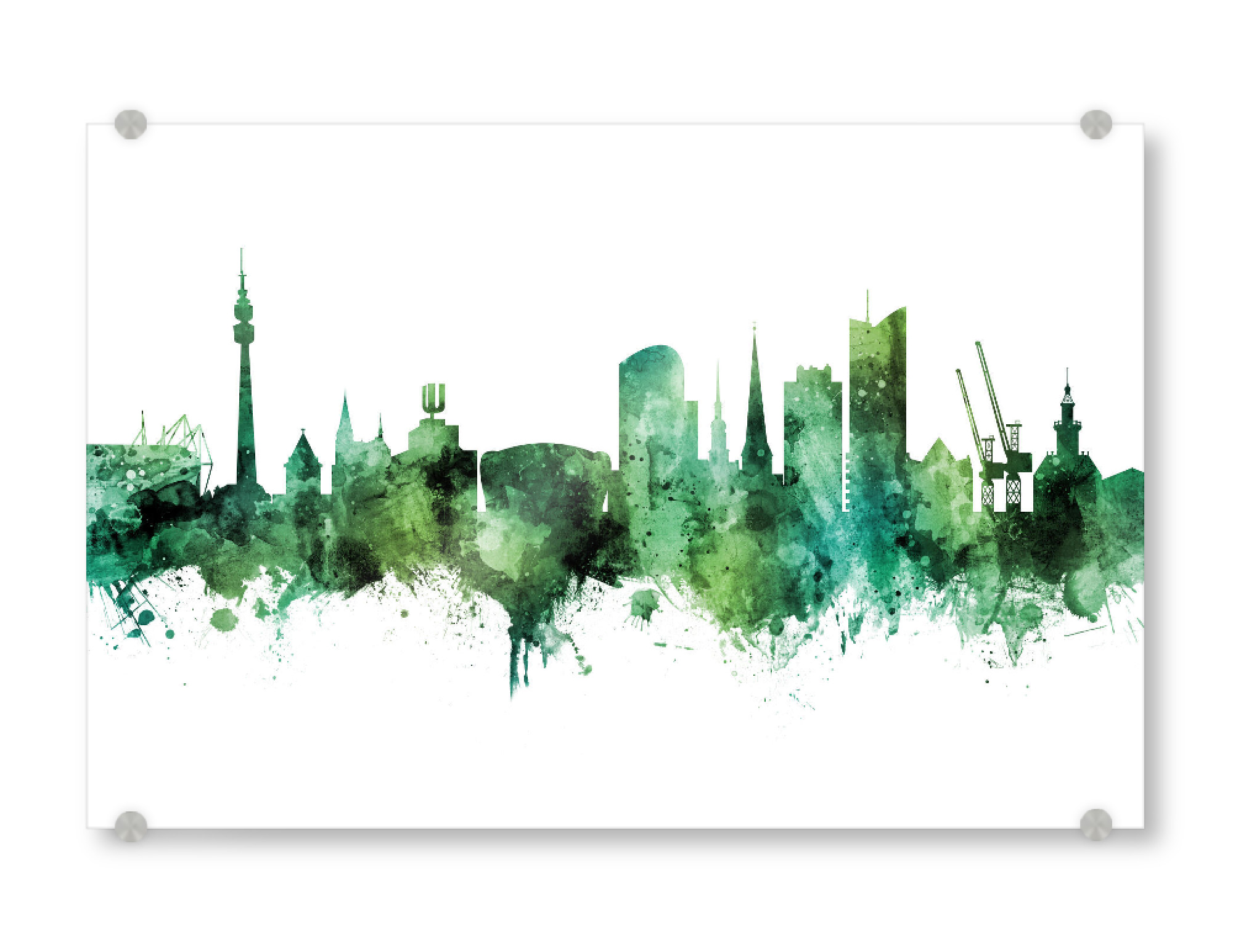 Acrylglasbild "Dortmund Germany Skyline Green" artboxONE - Städte