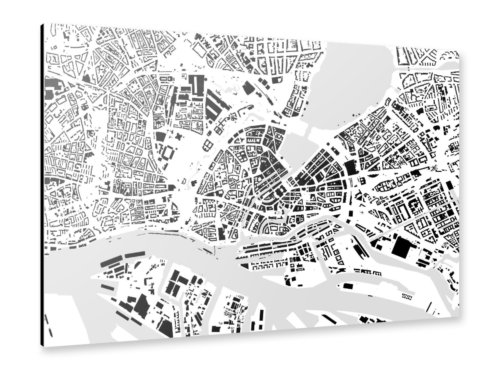 Alu-Dibond "Hamburg building footprints" 30x20 cm artboxONE