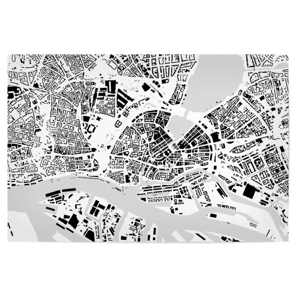 Poster 30x20 cm "Hamburg building footprints" artboxONE - Städte,Städte / Hamburg,Kartografie