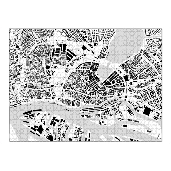 Puzzle Ravensburger "Hamburg building footprints" artboxONE - Städte,Städte / Hamburg,Kartografie