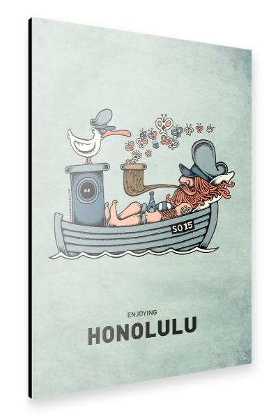 Alu-Dibond "Honolulu Butterfly Ship" 30x20 cm artboxONE