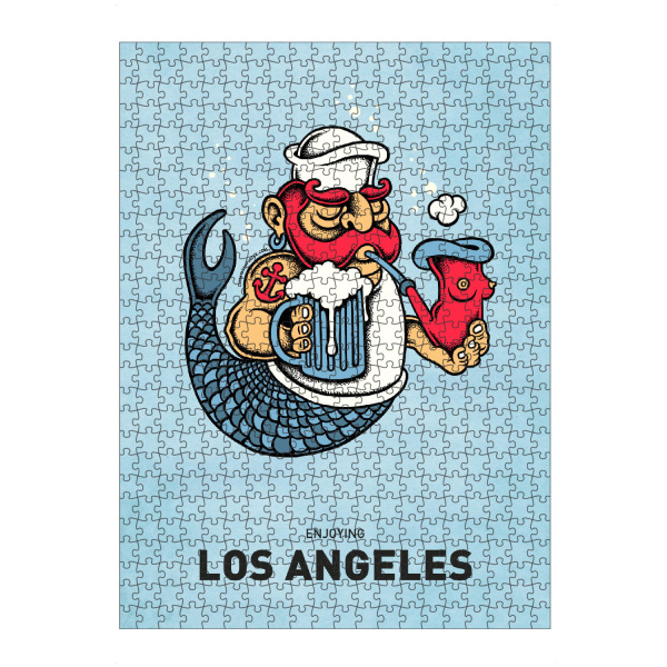 Puzzle Ravensburger "Los Angeles Sailor Mermaid" artboxONE - Reise,Streetart,Städte / Los Angeles,Für Papa,Lustig