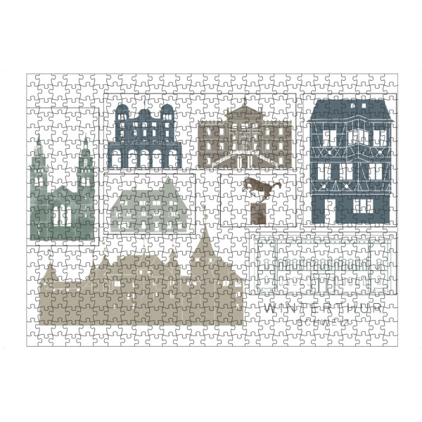 Puzzle Ravensburger "Winterthur skylinen navy" artboxONE - Städte,Reise,Architektur