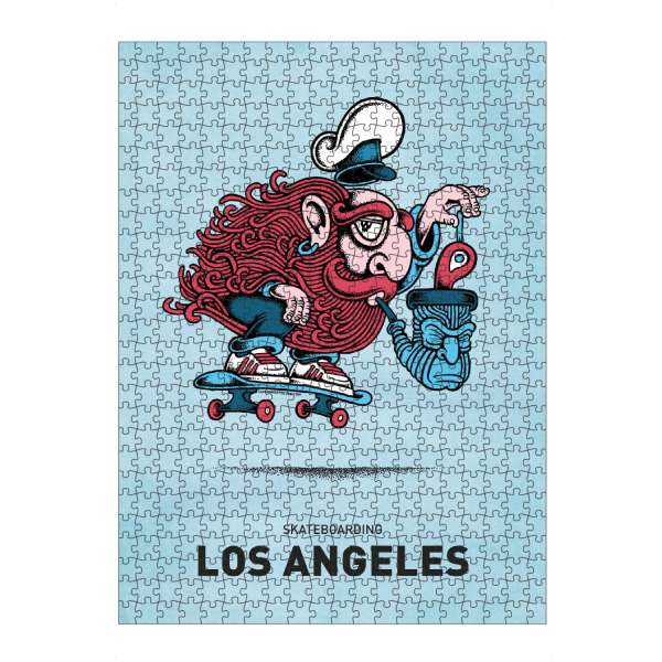 Puzzle Ravensburger "Los Angeles Skateboard Pipe" artboxONE - Städte,Reise,Streetart,Städte / Los Angeles,Lustig