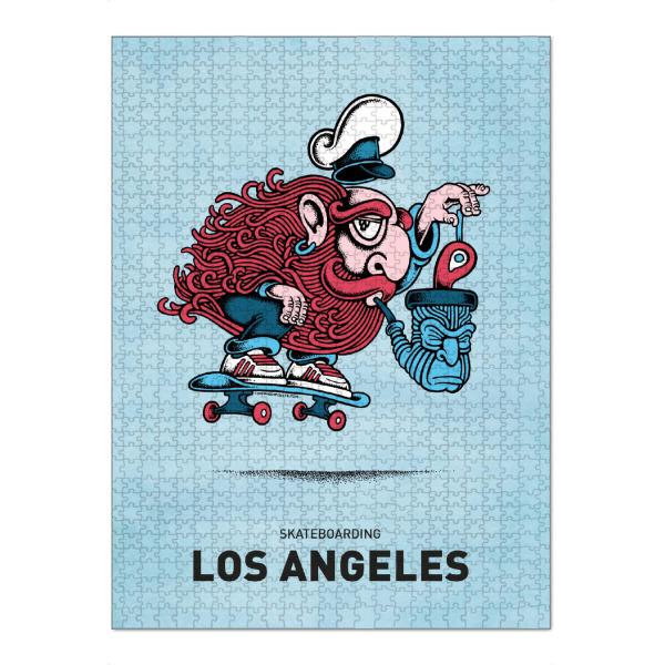 Puzzle Ravensburger "Los Angeles Skateboard Pipe" artboxONE - Städte,Reise,Streetart,Städte / Los Angeles,Lustig