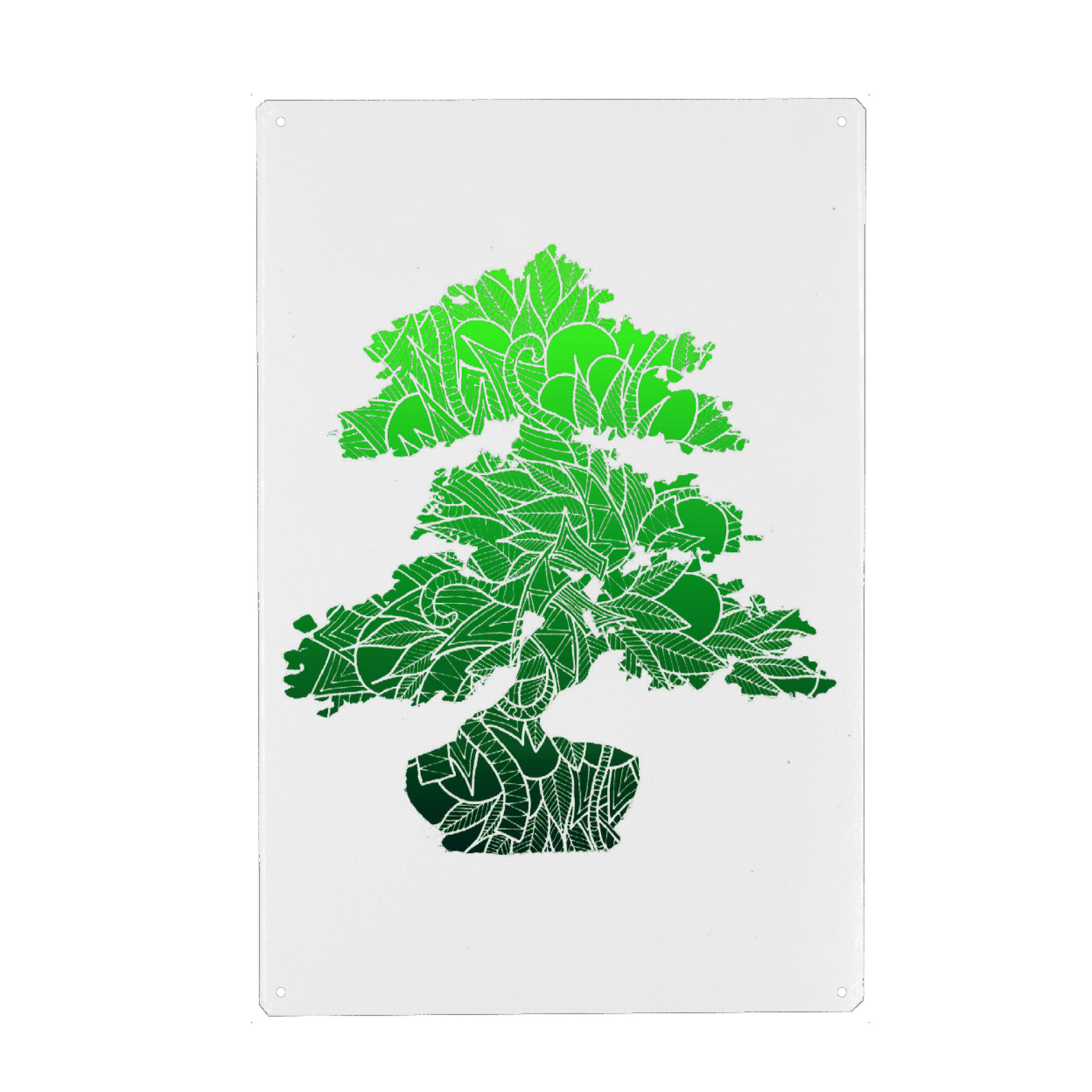 Metall Poster "Abstract Green Bonsai Tree" artboxONE - Natur,Reise / Asien