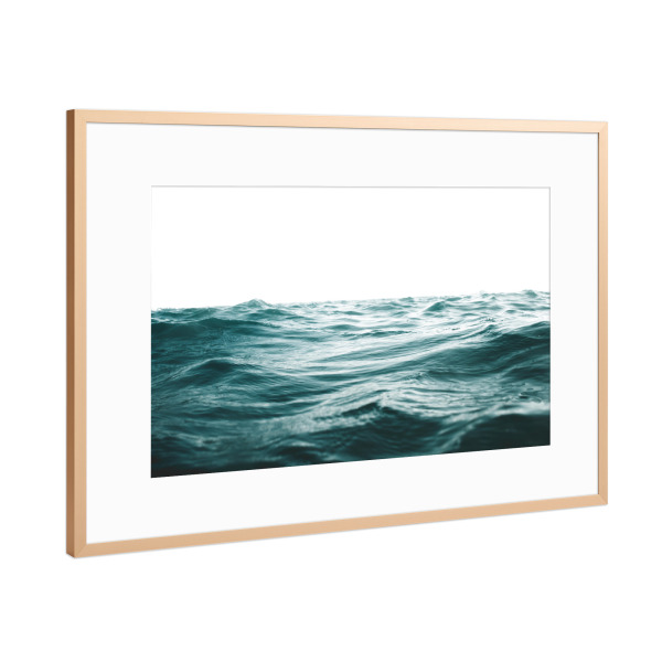 Poster mit Rahmen Kupfer "Deep Blue Ocean Waves" artboxONE - Natur,Reise,Reise / Strand und Meer