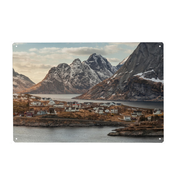 Holzbild "Lofoten Settlement" artboxONE - Natur,Reise