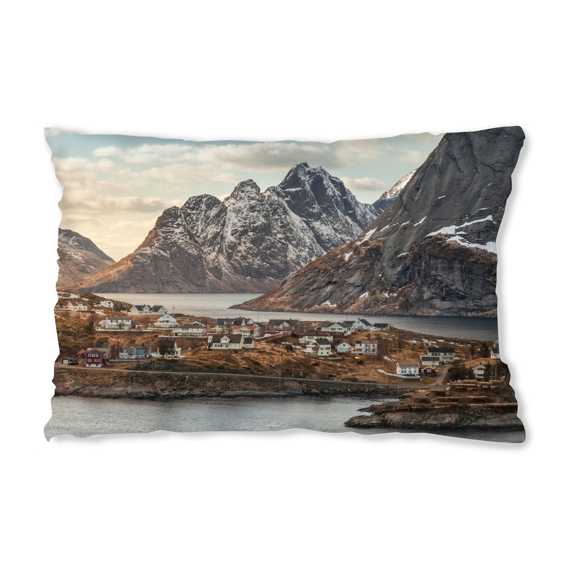 Design-Kissen "Lofoten Settlement" artboxONE - Natur,Reise