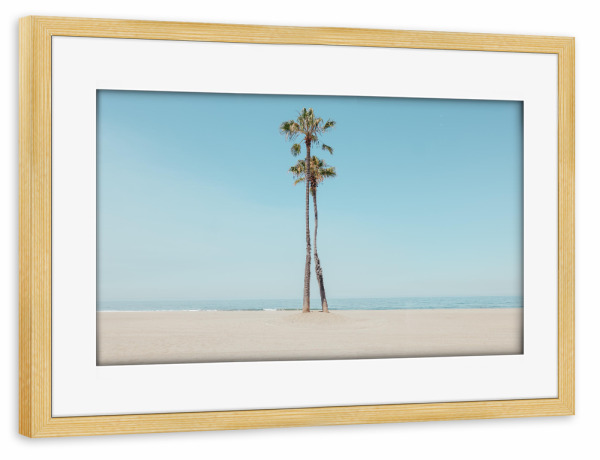 Poster mit Rahmen kiefer "Palmenstrand" artboxONE - Natur,Reise / Strand und Meer,Städte / Los Angeles