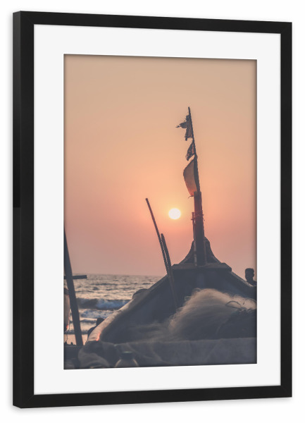 Poster mit Rahmen schwarz "Sailing at Sunset" artboxONE - Natur,Reise,Reise / Strand und Meer,Reise / Länder