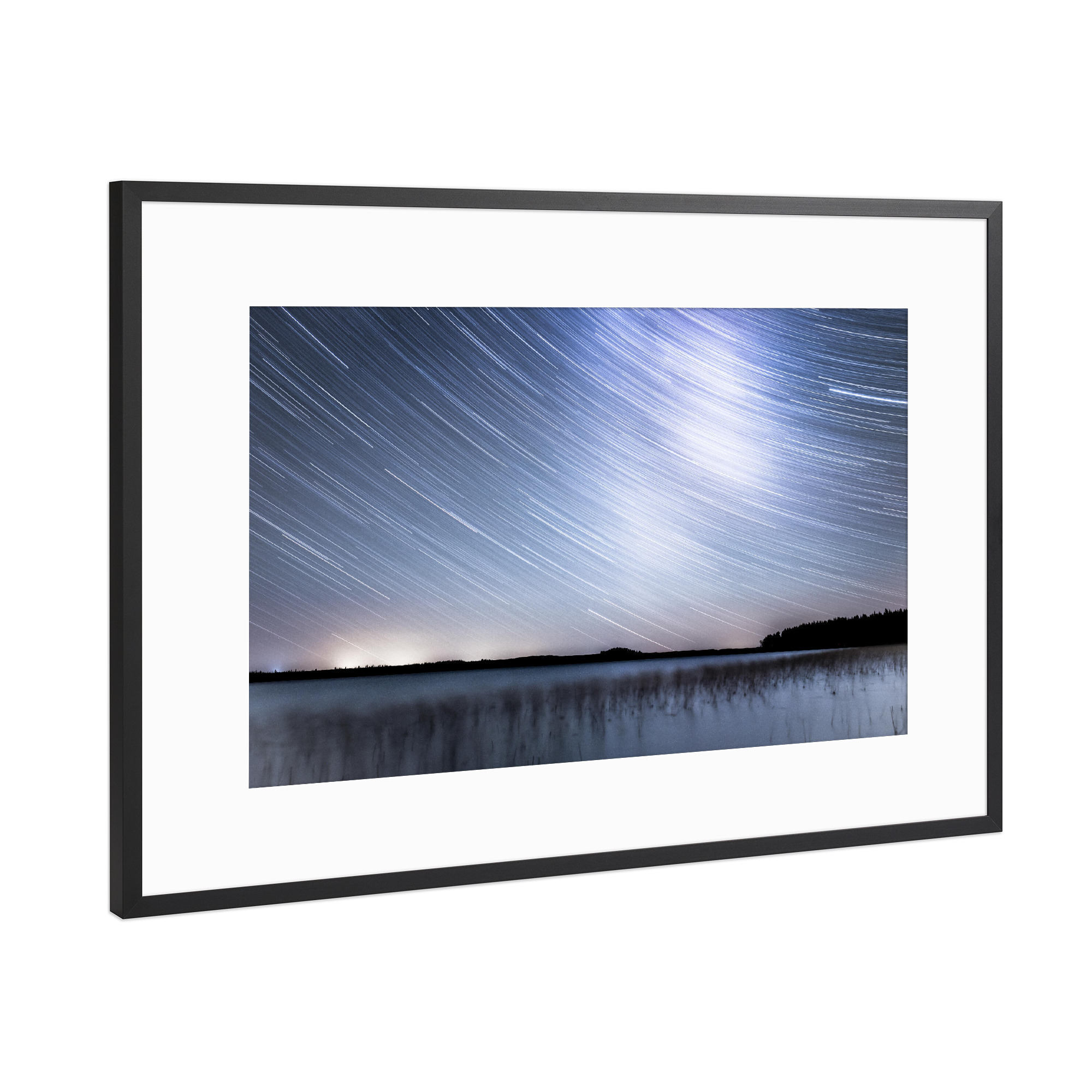 Poster mit Rahmen Schwarz (Metallic) "Startrails" artboxONE - Natur,Reise / Strand und Meer,Reise / Länder