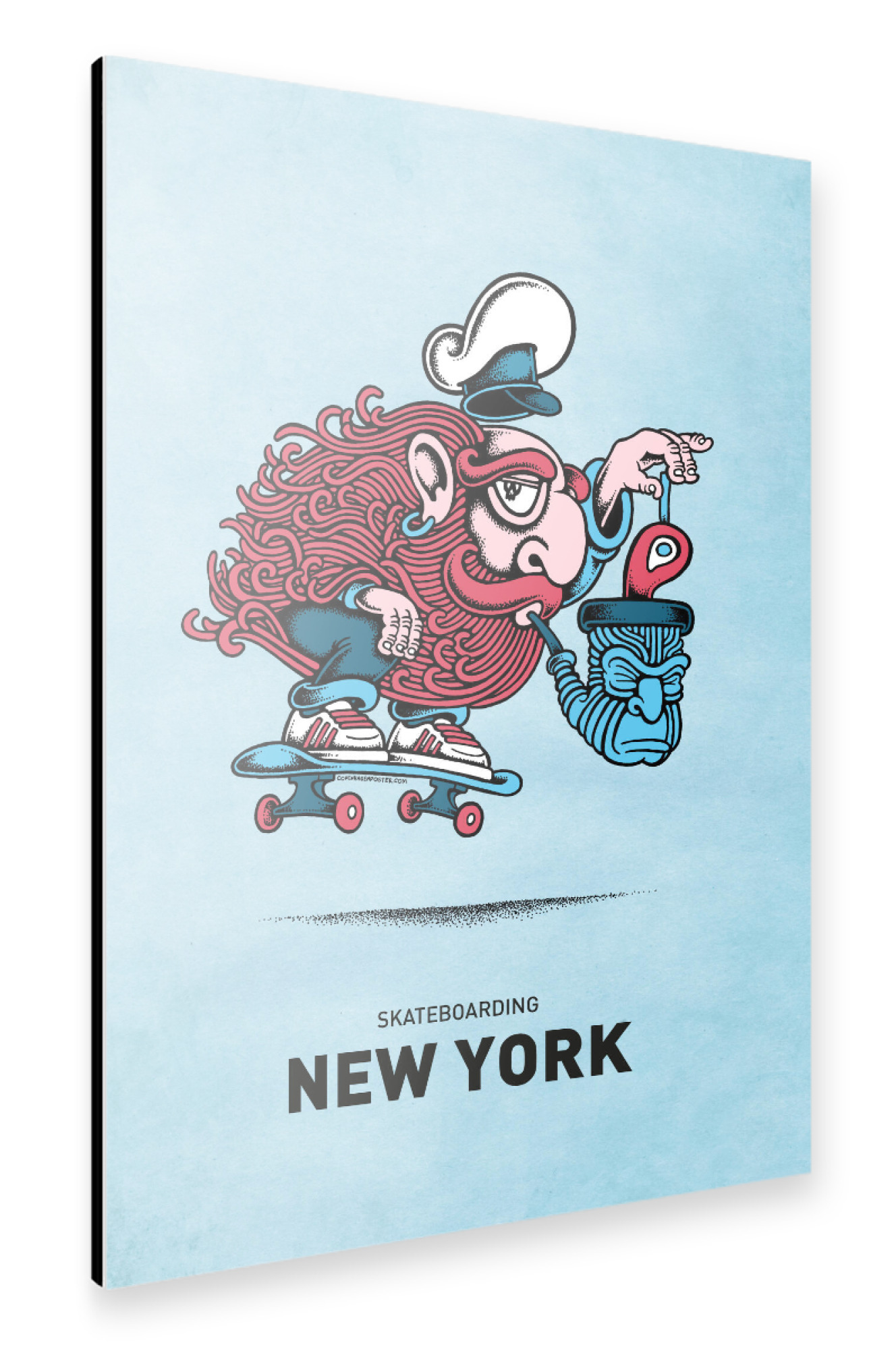 Alu-Dibond "New York Skateboard Pipe" 30x20 cm artboxONE