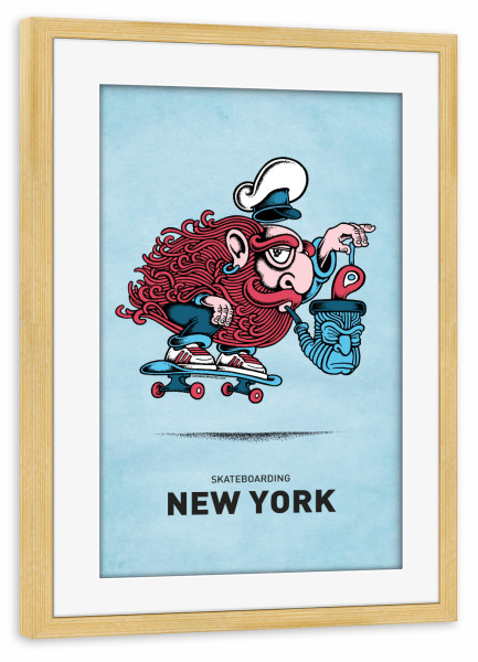 Poster mit Rahmen kiefer "New York Skateboard Pipe" artboxONE - Städte,Städte / New York