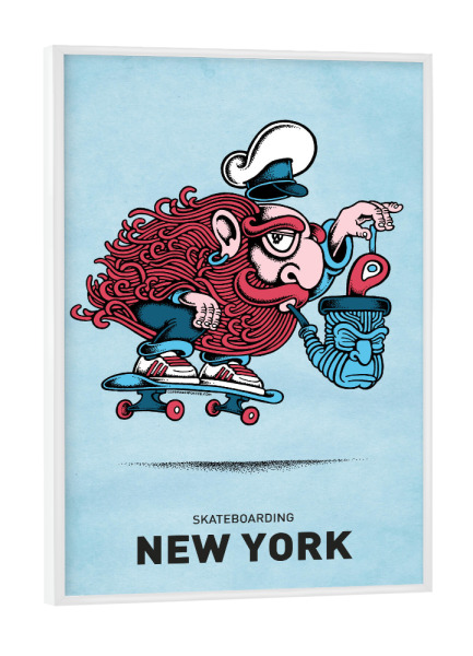 Poster mit weißem Rahmen "New York Skateboard Pipe" artboxONE - Städte,Städte / New York
