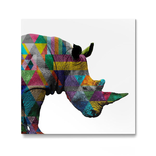 Galerie-Print "Bunt Weißes Nashorn" 30x30 cm artboxONE