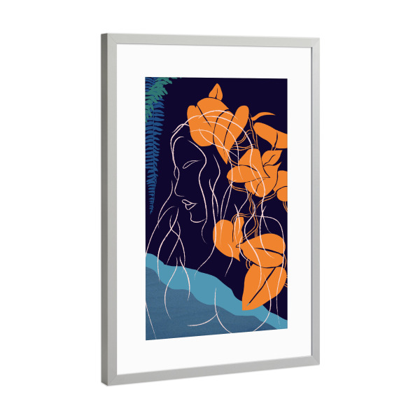 Poster mit Rahmen Silber "Beach Girl Laura" artboxONE - Natur,Menschen