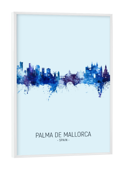 Poster mit weißem Rahmen "Palma de Mallorca Skyline DarkB" artboxONE - Städte